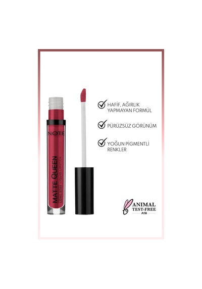 Note Cosmetique Matte Queen Lipstick Kalıcı Mat Likit Ruj - 14 Bold Berry - Kırmızı