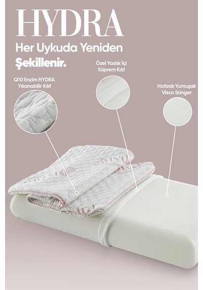 Visko Güzellik Yastığı - Ortopedik Cilt Bakım Yastığı - Beauty Kolajen Ortopedik Visko Yastık Beyaz