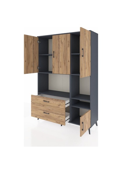 Hyperion Dolap 7 Raflı 2 Çekmeceli 4 Kapaklı 132x44x195 Antrasit-çam/çam Atlas Çam/atlas Çam Hyperion Dolap 7 Raflı 2 Çekmeceli 4 Kapaklı 132x44x195 Antrasit-çam/çam Atlas Çam/atlas Çam