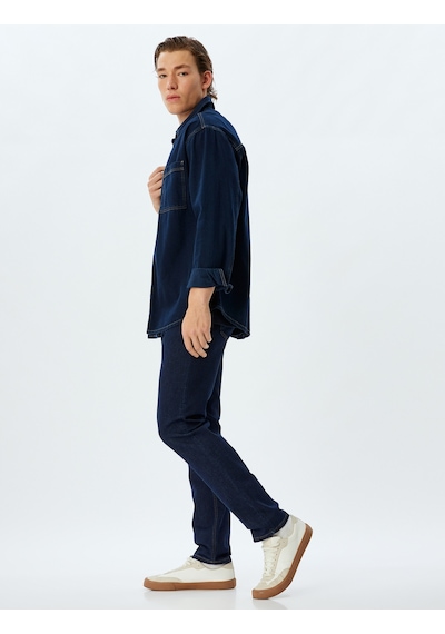 Koton Slim Fit Kot Pantolon - Brad Jean Koyu İndigo 5wam40112ıd İndigo