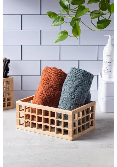 Bambu Organizer Büyük Dolap İçi Düzenleyici Sepet 18x26 Cm Bambu
