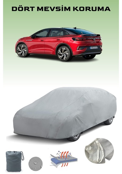 Gri Volkswagen Id.5 Araba Brandası, Oto Örtüsü, Araba Çadırı Gri