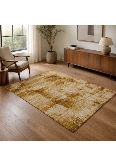 Kartela Halı Lora Halı Kaymaz Taban Makinede Yıkanabilir Halı Hardal Sarısı - 60 X 90 Cm