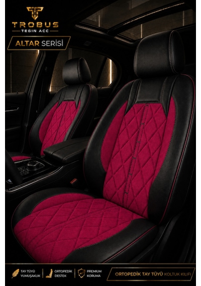 Fiat Tipo 1990-2000 Uyumlu Altar Serisi Bordo Siyah Oto Koltuk Kılıfı
