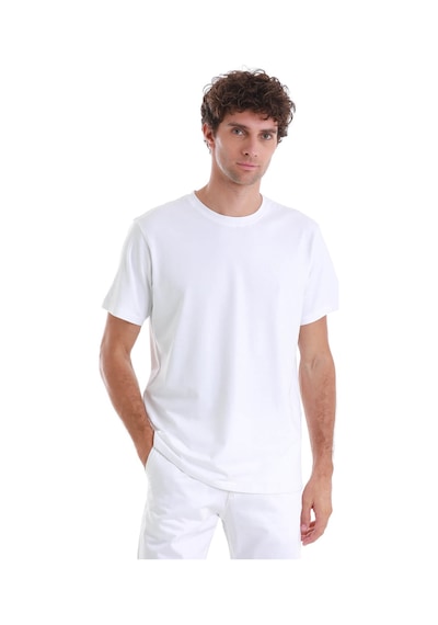 Hatemoğlu Beyaz Regular Fit Düz Pamuklu Bisiklet Yaka Triko Tişört 35102024c015 001 Beyaz