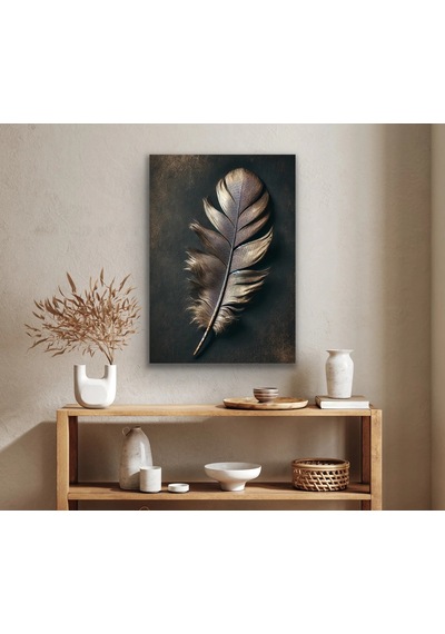 Bronz Tüy Kanvas Tablo 70x100cm Çok Renkli