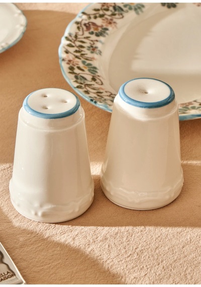 Bella Maison Vintage Porselen 26 Parça 6 Kişilik Kahvaltı Takımı Mavi Mavi