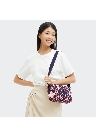 Kipling Kıplıng Abanu M Orta Boy Omuz Çantası Desenli Palm Mood Desenli Çok Renkli