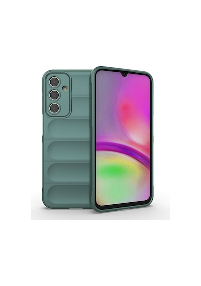 Galaxy Uyumlu A25 Kılıf Kamera Korumalı Esnek Silikon Parmak Şeritli Pazarplus Koyu Yeşil