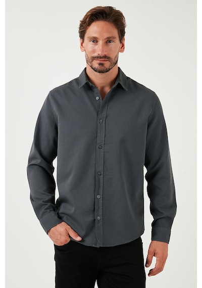 Buratti Streç Pamuklu Regular Fit Erkek Gömlek Cf25W128861 Antrasit