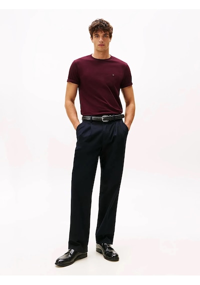 Tommy Hilfiger Klasik Sıfır Yaka T-shirt Bordo