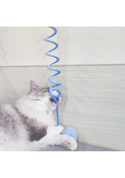 Elastik Yaylı Asılabilir Peluş Oyuncak Mavi