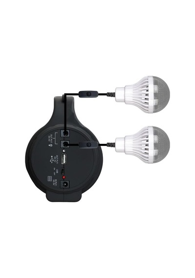 Powermaster 10 Watt 22 Smd Ledli Solar Panelli 3 Ampullü Usb-mp3-radyo Destekli Solar Fener Yj-1908tsyk Siyah
