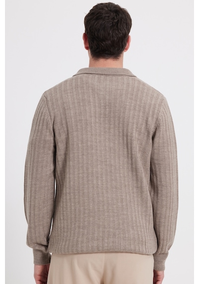 Tudors Erkek Standart Fit Normal Kesim Polo Yaka Kahverengi Kazak-46288 Tudors Erkek Standart Fit Normal Kesim Polo Yaka Kahverengi Kazak-46288