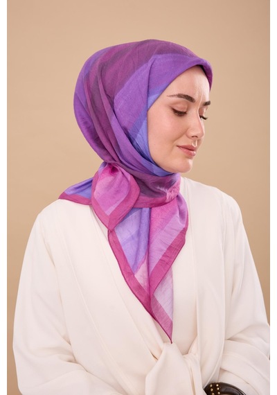 Silk Home Olinda İpek Eşarp 47005-09 Fuşya, Mor, Mavi, Violet