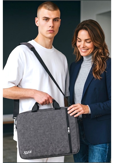 Classone Xyz Serisi Xyz-t24 15.6 Uyumlu Unisex Macbook Laptop Notebook El Ve Omuz Çantası Gri