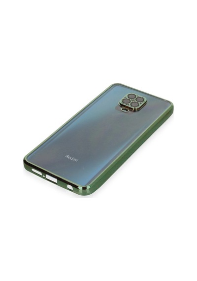 Gld-spt- Newface Xiaomi Redmi Note 9 Pro Kılıf Razer Lensli Silikon - Yeşil