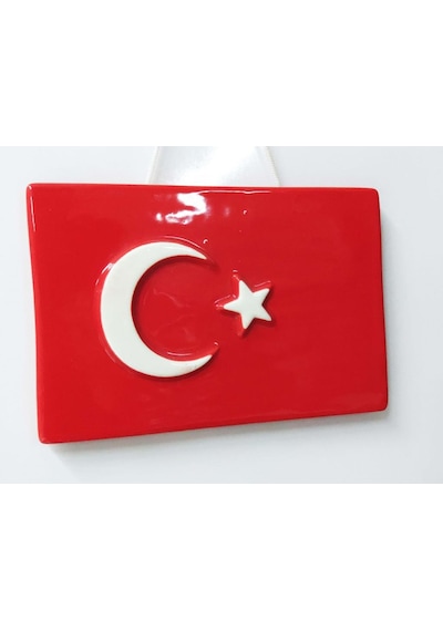 Seramik Türk Bayrağı 23X15 Cm
