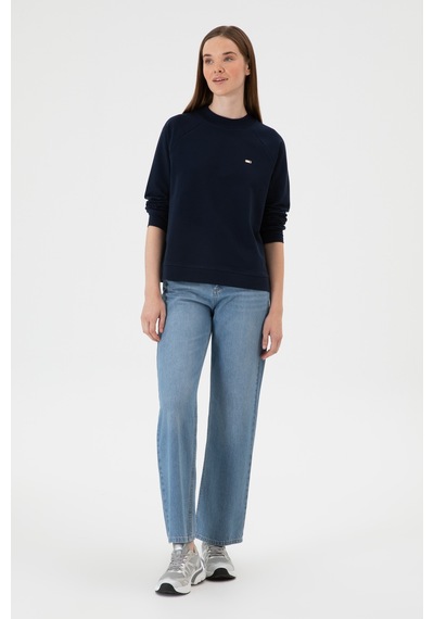 U.S. Polo Assn. Kadın Lacivert Regular Bisiklet Yaka Basic Sweatshırt 50313610-VR033