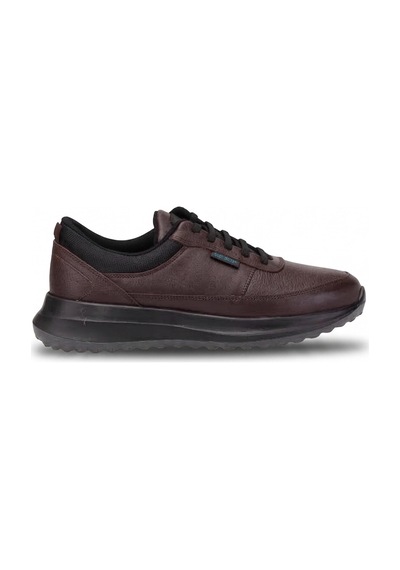 King Paolo L1378 Erkek Hakiki Deri Memory Foam Klasik Sneaker Kahverengi