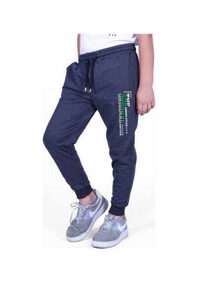 Panios Kids Urban Style Baskılı Beli Lastik Detaylı Jogger Eşofman Altı Füme