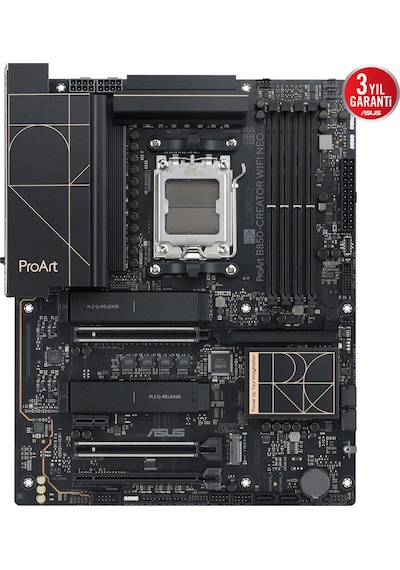 Asus Proart B850-creator Wıfı Neo, 4xddr5, 3xm.2, Hdmı, Dp, Type-c, Pcıe 5.0, Wi-fi 7, Bluetooth V5.4, Am5 Soket Gamıng Anakart