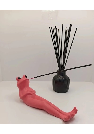 Tedi Sanat Tedisanat Pembe Kurbağa Çubuk Tütsülük 20 Adet Çubuk Tütsü Hediyeli