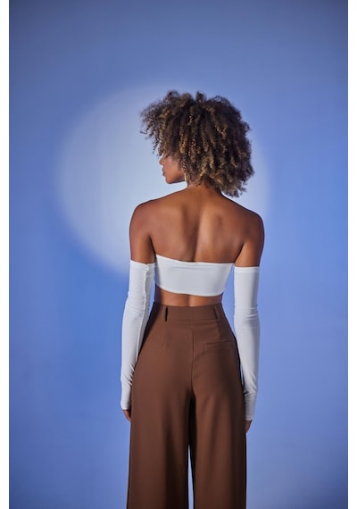 Holly Lolly Straplez Model Noir Bluz Ekru