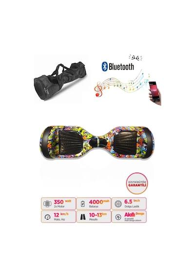 Citymate Hoverboard 6.5 inch Elektrikli Kaykay Scooter Bluetooth Hoparlörlü Çanta Hediye D22