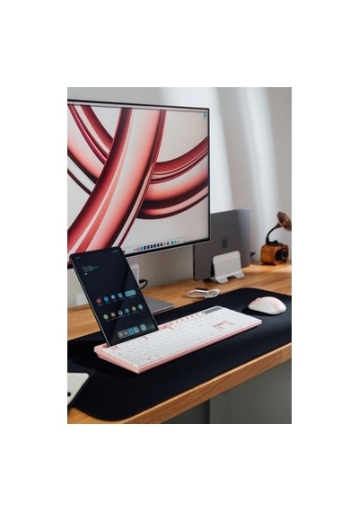 Pembe/beyaz Kablosuz Q Multimedia Klavye Ve Mouse Seti, Şık Tasarım