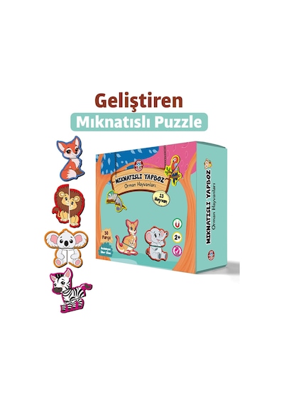 Mıknatıs Özellikli Eğlenceli Puzzle Orman Hayvanları