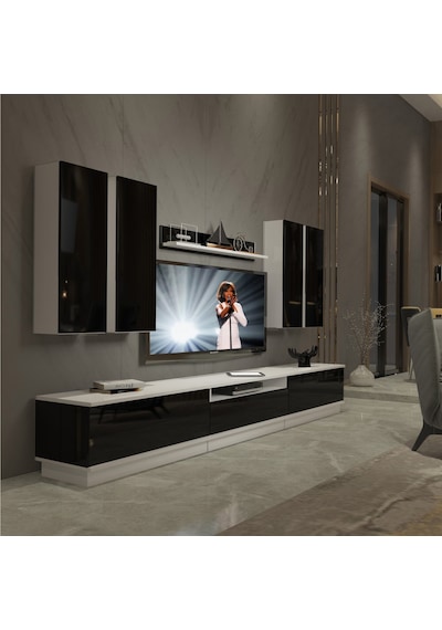 Decoraktiv Trendstyle 8ds Mdf Tv Ünitesi Tv Sehpası Beyaz - Siyah