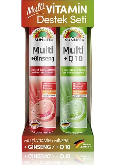 Sunlife Multivitamin Destek Seti 2 x 20 Efervesan Tablet
