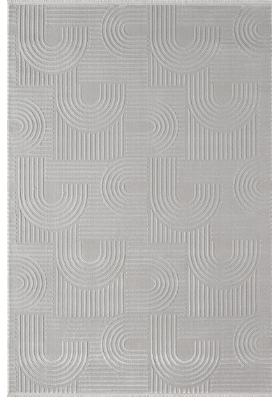 Cotto Motto Tt002g Gri Halı Modern Geometrik Çizgili Pamuk Taban Yıkanabilir Salon Mutfak Halısı
