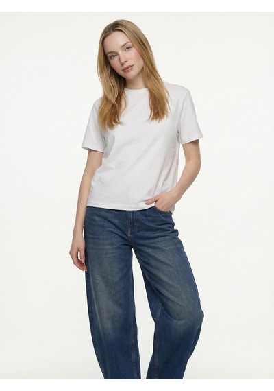 Oversize Kadın Tshirt K.kol Beyaz