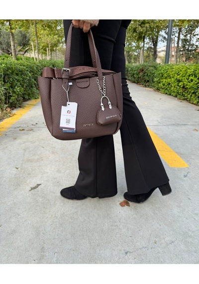 Just Polo Lüks Tasarım 3 Bölmeli Yumuşak Deri Lüks Ve Şık Dokunuş El & Omuz Çantası Shoulder Bag Kahverengi