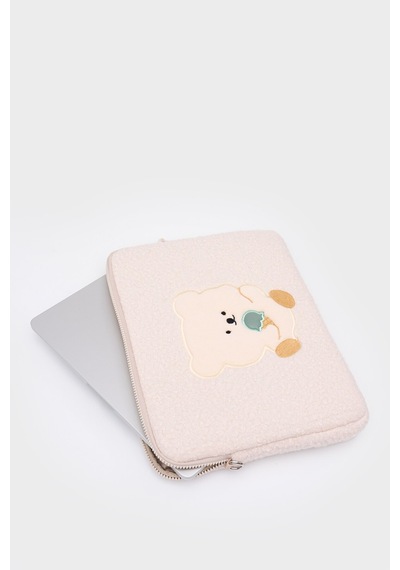 Mussen Teddy Bear Laptop Kılıfı 13" & 14" İnç Uyumlu Bej