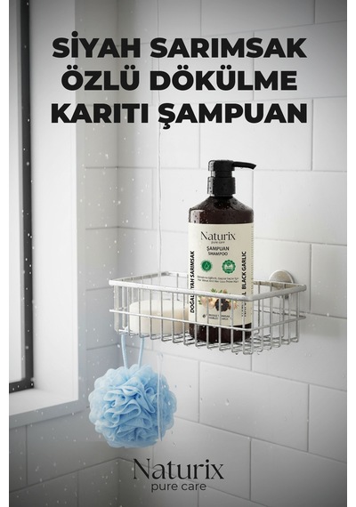 Naturix Saç Dökülmesine Karşı Tuzsuz Siyah Sarımsak Şampuan 600 ML