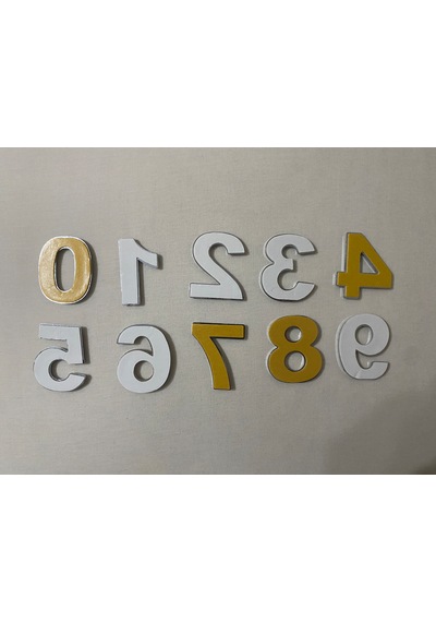 2 İki Numara Yapışkanlı Daire Bina Villa Kapı Numarası Krom Crom 4 Cmx5cm No:2 Plastik