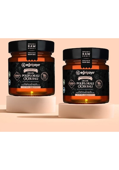 Eğriçayır Organik Polifloralı Çok Çiçekli Bal 2 x 300 G