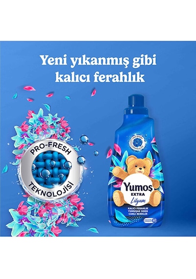 Yumoş Extra Konsantre Çamaşır Yumuşatıcısı Lilyum 1440 Ml 60 Yıka 3'lü Set