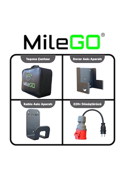 Milego 22kw Şarj İstasyonu 10 Metre Kablolu Set Mobil Taşınabilir Elektrikli Araç Şarj Ünitesi 22 KW