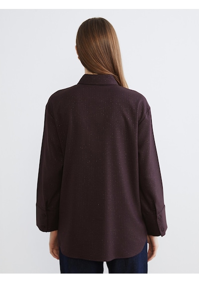 Lcw Modest Bordo Desenli Kadın Gömlek Tunik