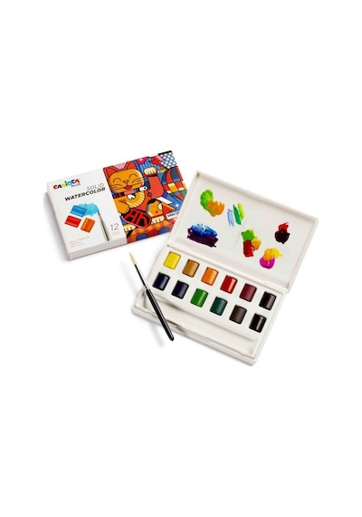 Carioca Plus Tablet Sulu Boya 12 Renk Fırçalı