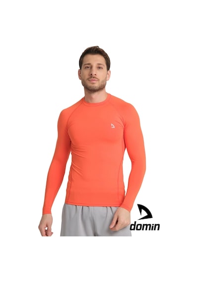 Hnc Sport Erkek Uzun Kol Orange Esnek Fit Compression Spor Body Tshirt Turuncu