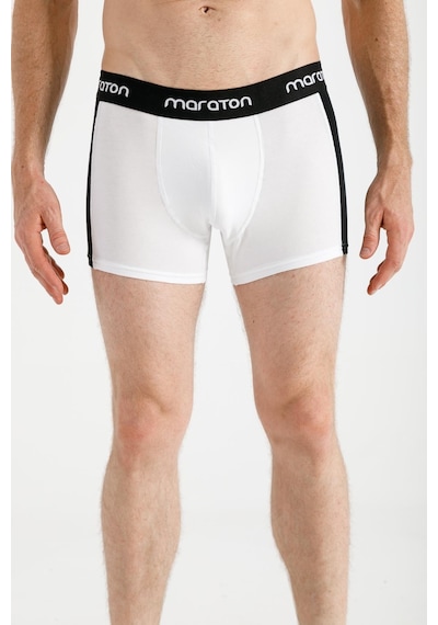 Maraton Sportswear Ekstra Slim Erkek Düz Paça Basic Beyaz Boxer 20395-Beyaz
