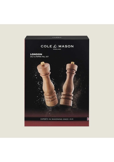 Cole & Mason H233011 Londra Doğal Kayın Tuz Ve Karabiber Değirmenleri 220mm Çok Renkli