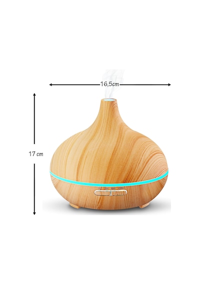 Robeve 550 ml Otomatik Hava Nemlendirici Buhar Makinesi Oda Nemlendirici Aroma Difüzör - Açık Kahverengi