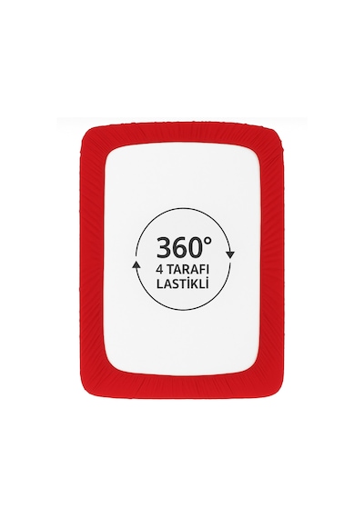 %100 Pamuklu Tek Kişilik Premium Penye Çarşaf-kırmızı