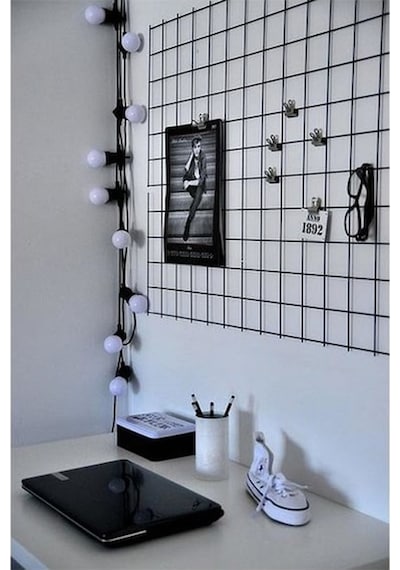 Metal Fotoğraf Askısı Tel Pano Notluk Siyah 50X70 Catchme